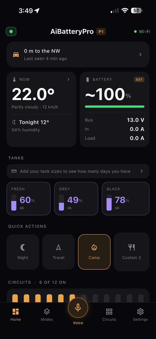 The AiBatteryPro phone app home screen
