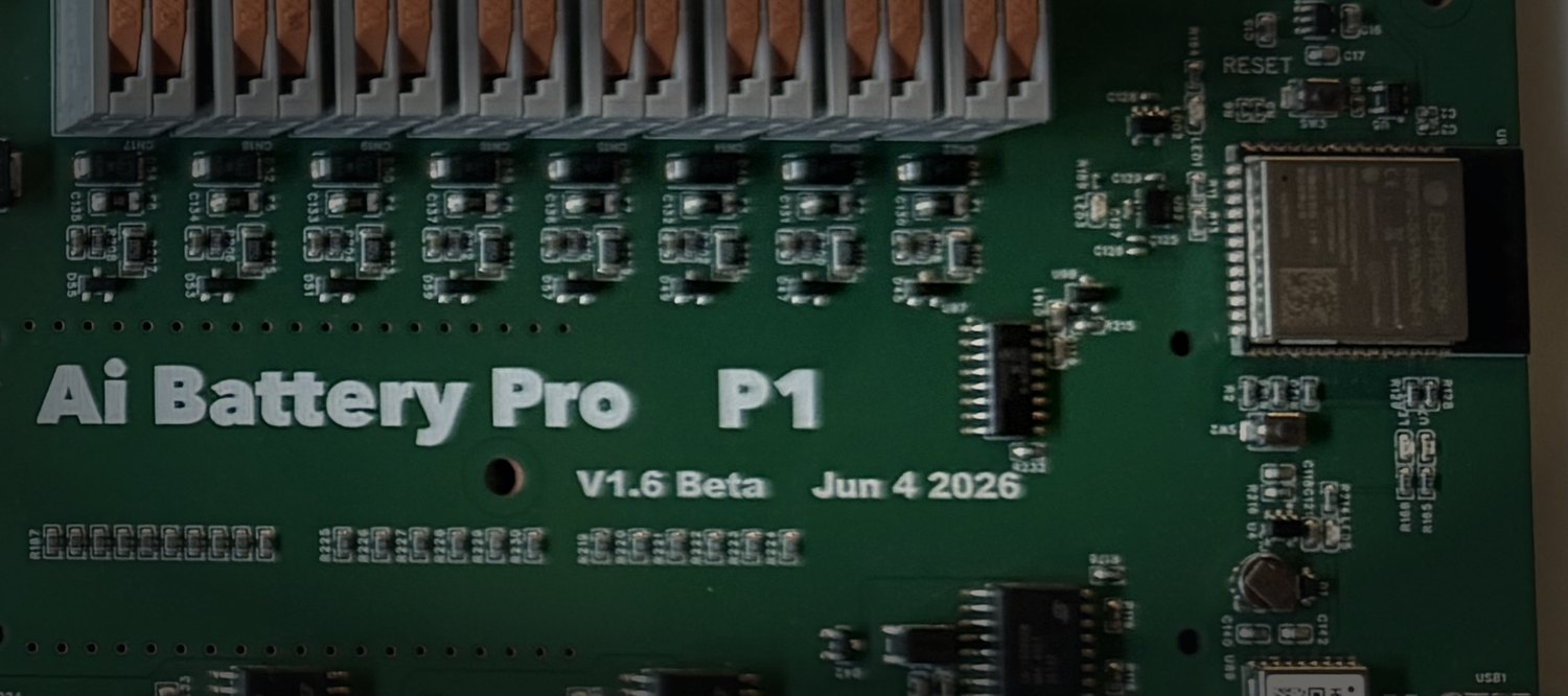 Close-up of the gateway board with the AiBatteryPro P1 silkscreen